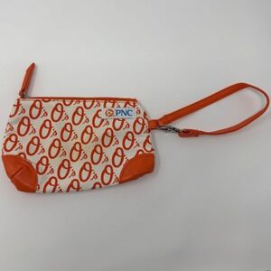 MLB Baltimore Orioles Orange White Logo Canvas Wristlet Pouch Bag PNC Promo